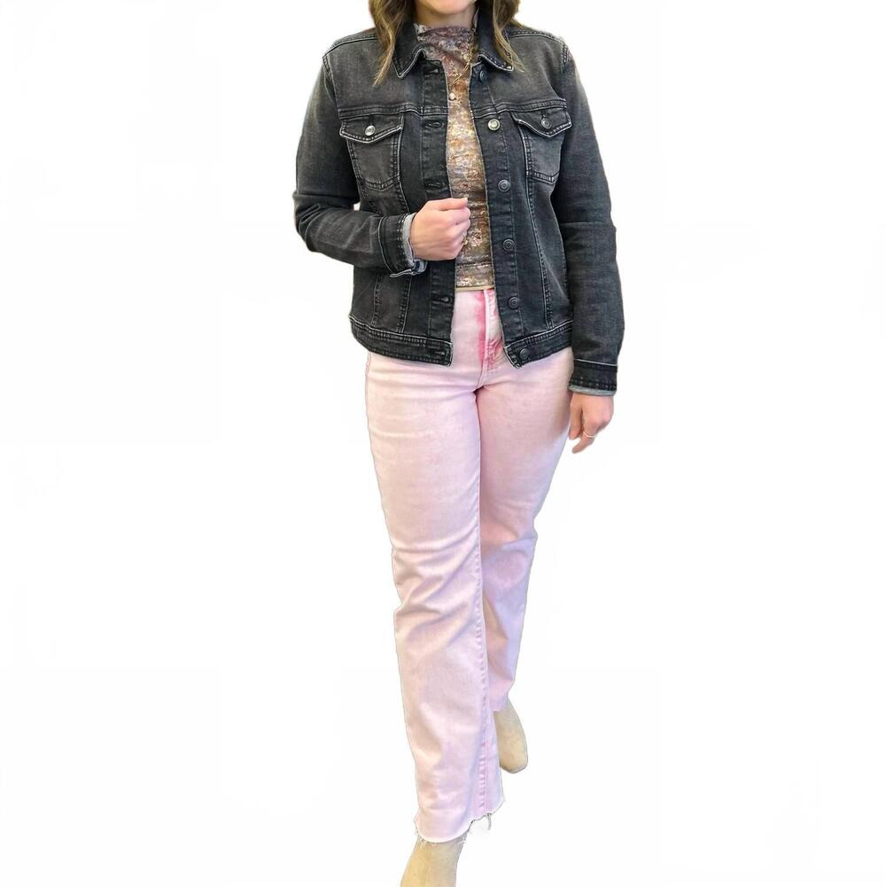 NEW RISEN tummy control high rise straight jeans in pink